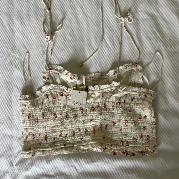 Free People Kaia Floral Smocked Tie Front Camisole - Picture 8 of 10